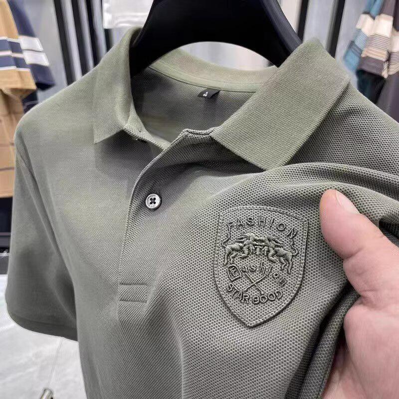 Hochwertiges besticktes Poloshirt für Herren - Kurzarm Sommer Freizeit Revers T-Shirt
