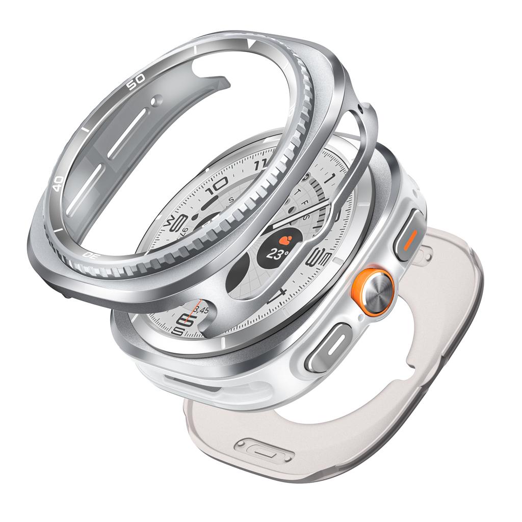 Metall-Schutzhülle für Samsung Galaxy Watch Ultra 2025 47mm PC & Legierung Hartschalenabdeckung für Galaxy Watch 7 Ultra Bumper Zubehör