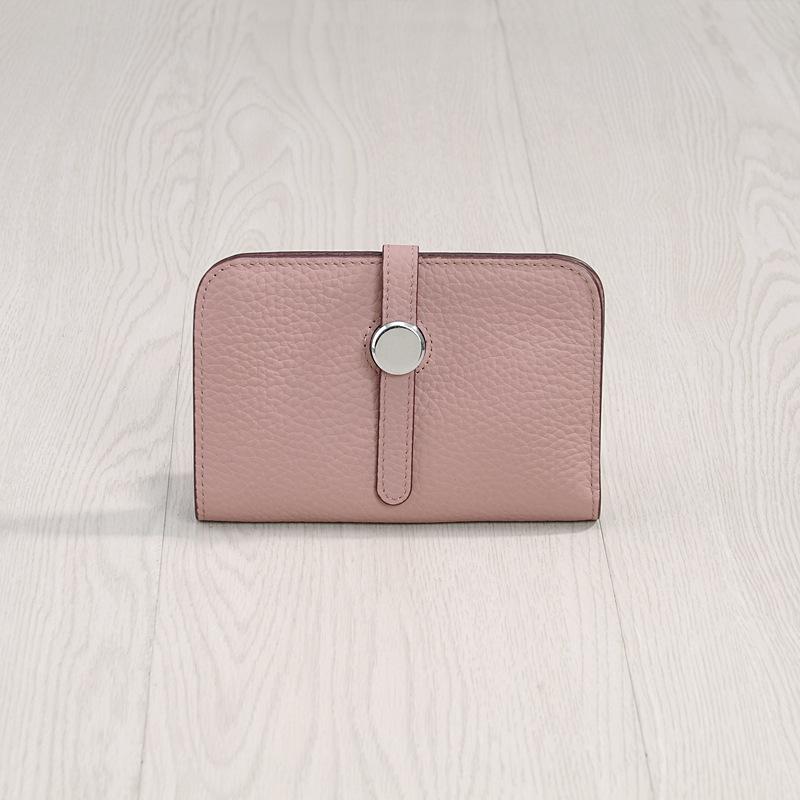 Кошелек женский короткий выпуск новый натуральный кожаный женский кошелек пряжка 2 складной многофункциональный женский кожаный зажим 12.5x2x10cm