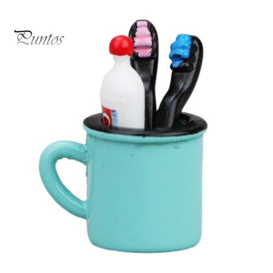 

Мініатюра лялькового будиночка Матч 1:6 і 1:12 ляльок Реалістична сплавна зубна паста Зубна щітка Міні-набір чашок для аксесуарів для лялькового будиночка Іграшка B зелений