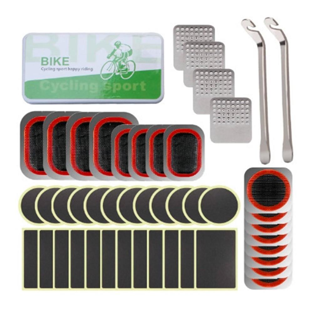 DIY Bike Tire Repair Kit Vulcanizing Patches Tire Patch Repair Tool Road Mountain Bicycle