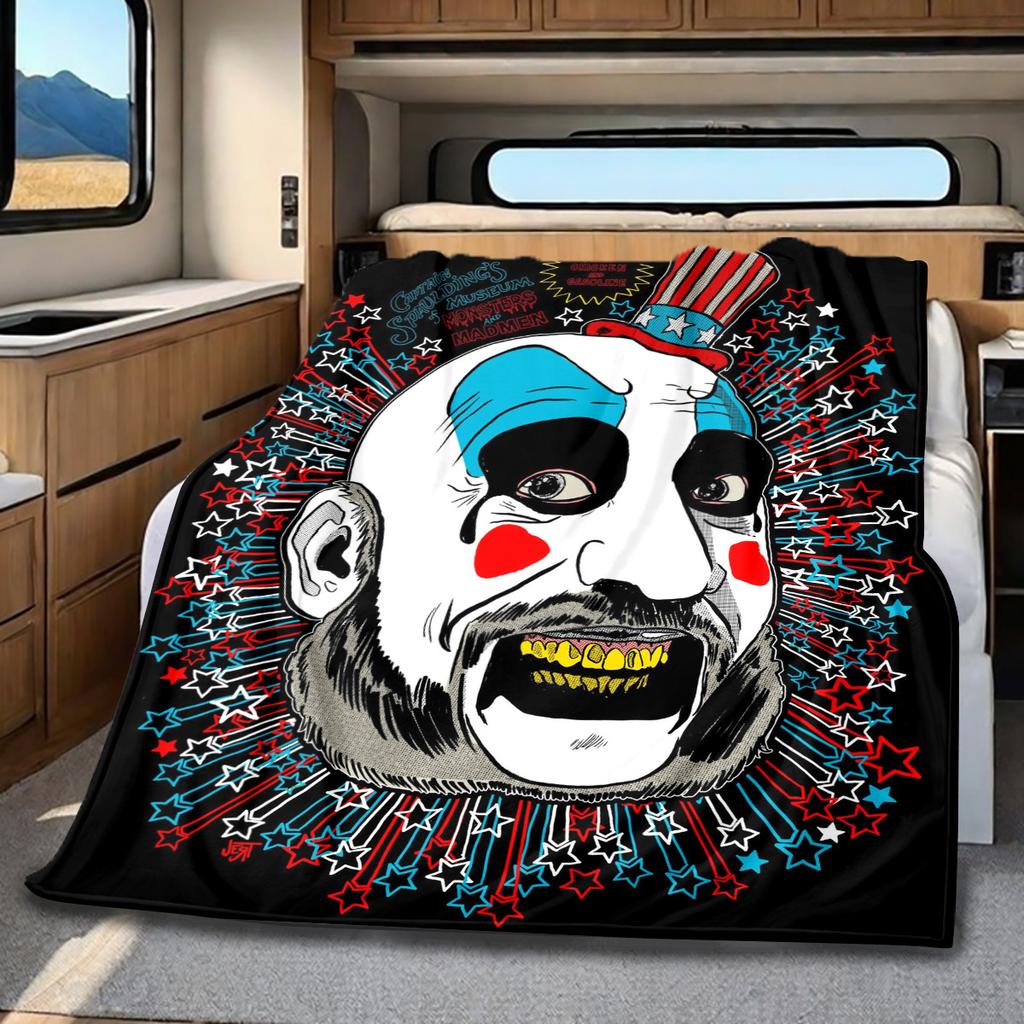 Captain Spauldings Museum Monsters Madmen Clown Blanket Perfect All Seasons Soft Comfortable Sofa Office Nap Travel Festive Gift