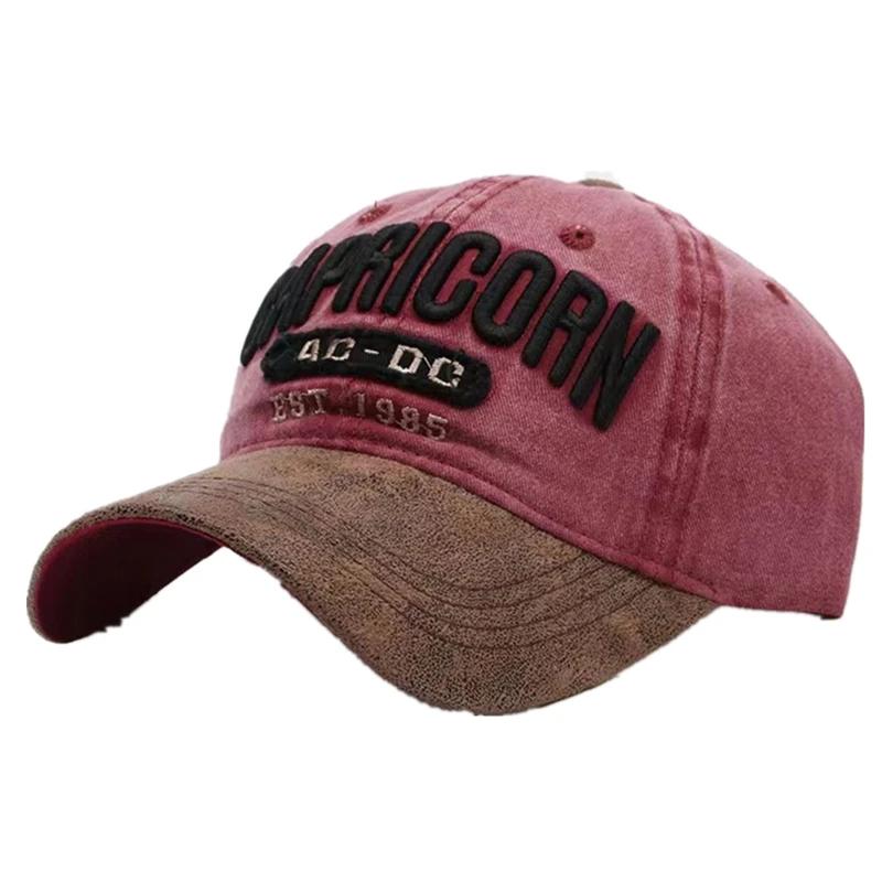 

Unisex Cap Washed Cotton AC-DC letter Embroidery Baseball Cap Outdoor Casual Classics Hats For Women Men Cap 54cm-60cm красный