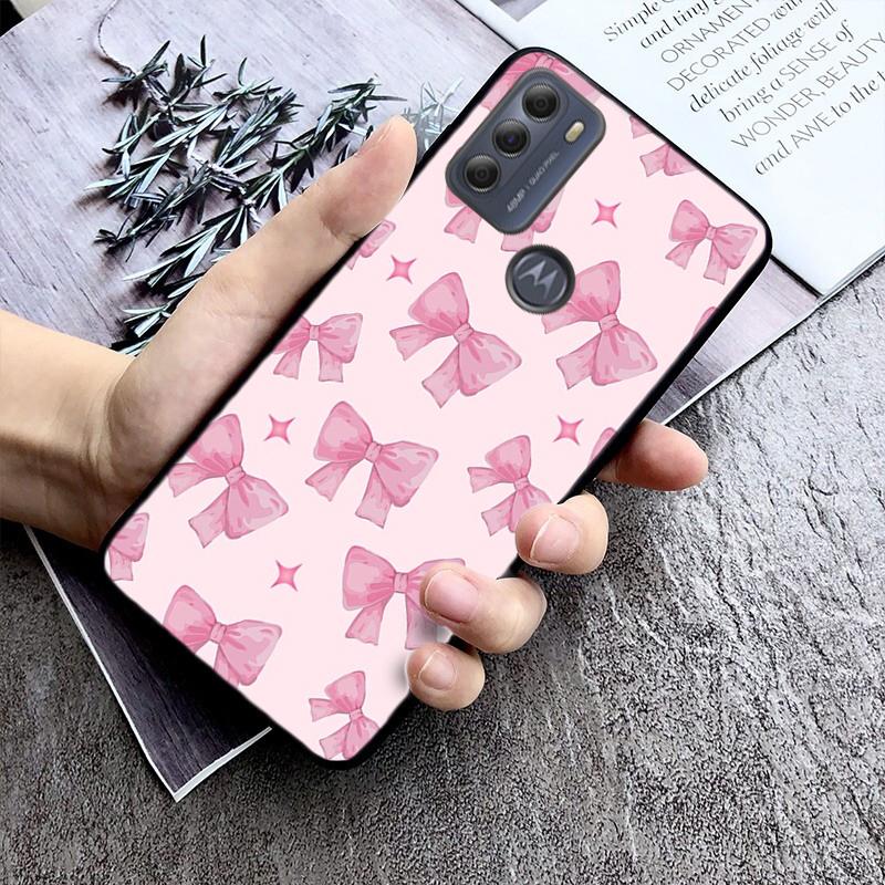 Pink Bow Tie Funda Phone Case For Motorola Moto G85 G55 G05 G14 G75 G31 G50 G10 G20 G30 G60 G13 G32 G84 G54 G53 G72 G24 Power