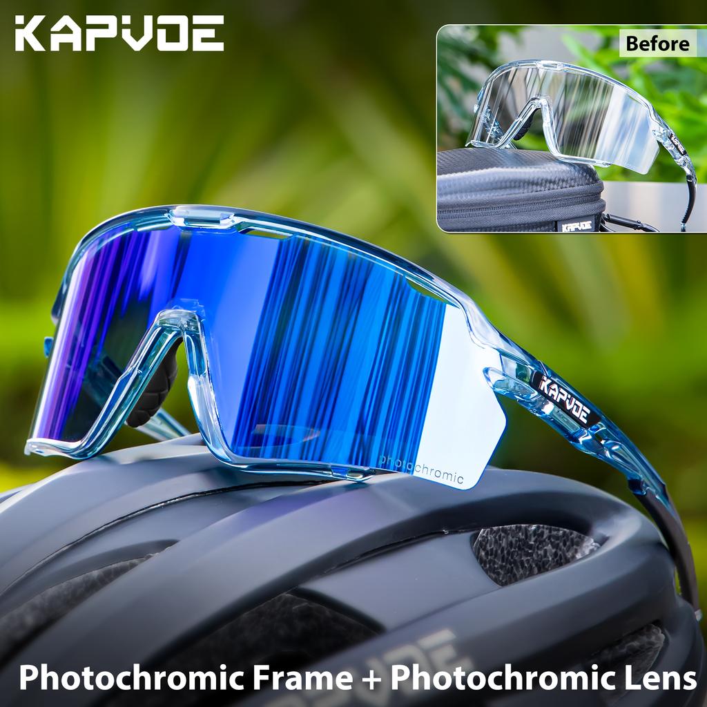 KAPVOE Color Photochromic Cycling Glasses Men MTB Cycling Sunglasses Outdoor Bicycle Sunglasses Women Fashion Glasses
