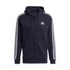 Adidas Men's Essentials 3 Stripes Fleece Full Zip Hoodie