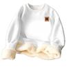 Fleece Thermal Sweater Winter Men's Fleece Thickened Crew Neck Without Hat Simple Fashion Letter Versatile Top