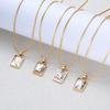 Colored Shell Luminous 26 Letter Square Brand Pendant Snake Bone Chain Necklace Couple Letter Necklace