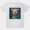 Men Black Print T-shirt Goosebumps Werewolf No-Cut Transfer Paper Print Cotton Tshirt