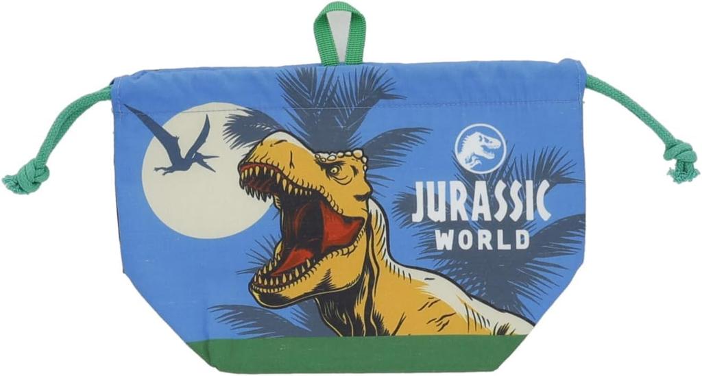 Marushin Jurassic World Blue Dynamic Dinosaur Lunch Bag with Perfect for and Elementary Perfect for Boys Gusset, Preschool, Kindergarten, School,