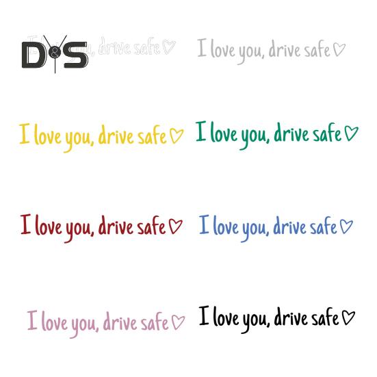 Ich Liebe Dich Fahr Sicher Aufkleber Rückspiegel Vinyl Aufkleber für Frauen Wasserdicht Dekorativer Autoaufkleber Autoaufkleber Zubehör