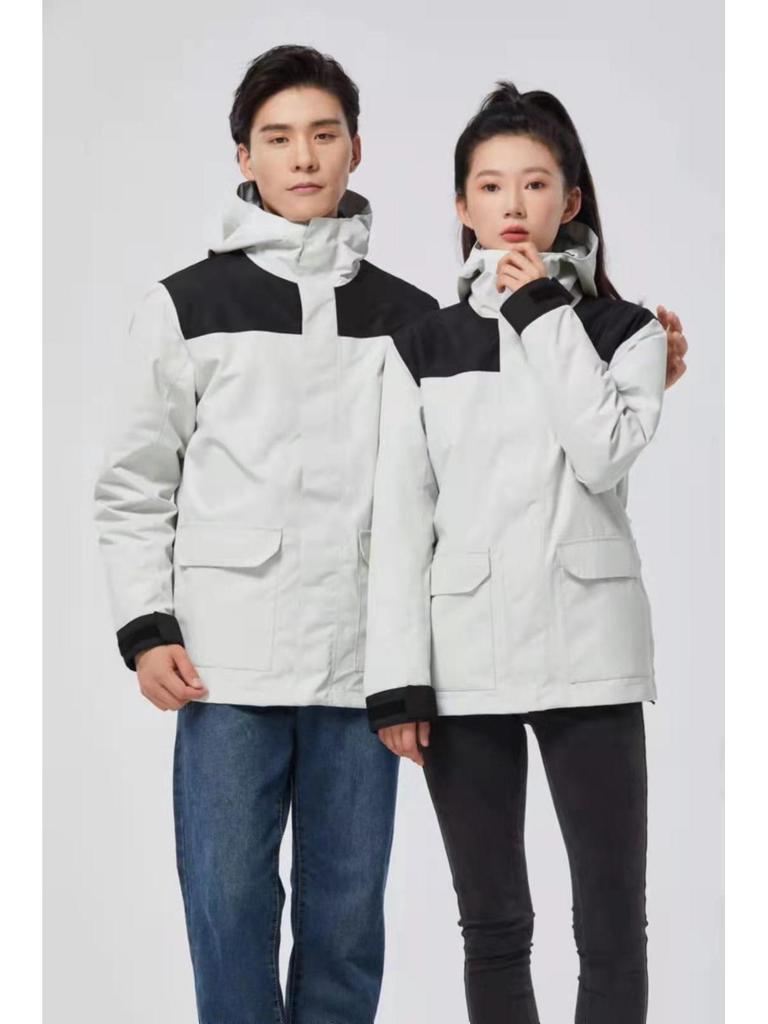 Men's High-End Winter Windproof 3-in-1 Down Mountaineering Suit