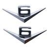 Qicarkey 2pcs 3D V6 Car Emblem Badge Decal Metal Car Logo Emblem Letter Car