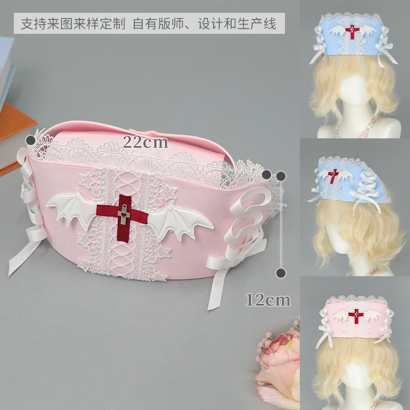 Y2K Medical Nurse Hat Cosplay Accessory Anime Lolita Fashion Adult Costume Photography Prop
