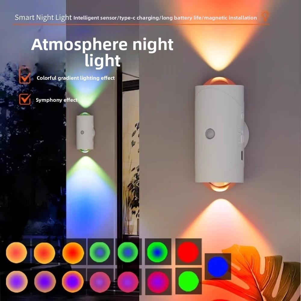 Magnetic LED Night Light Automatic Sensing Room Decor Light Creative Wall Lamp  Gift