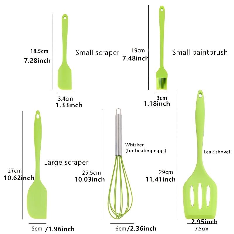 5Pcs Silicone Baking Kitchenware Set - Heat-Resistant Silicone Spatula, Brush, Spatula, Cooking Spoon, Egg Beater