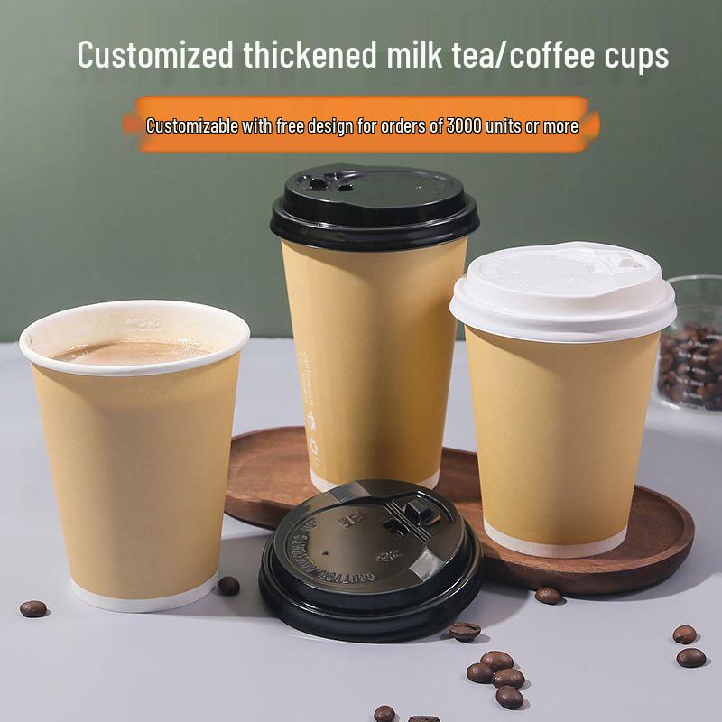 Thickened 250/400ml Disposable Coffee Cups with Lids for Hot and Cold Drinks