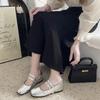 Silver single shoes women's inner height increase 2025 spring and autumn new temperament square head light mouth Mary Jane