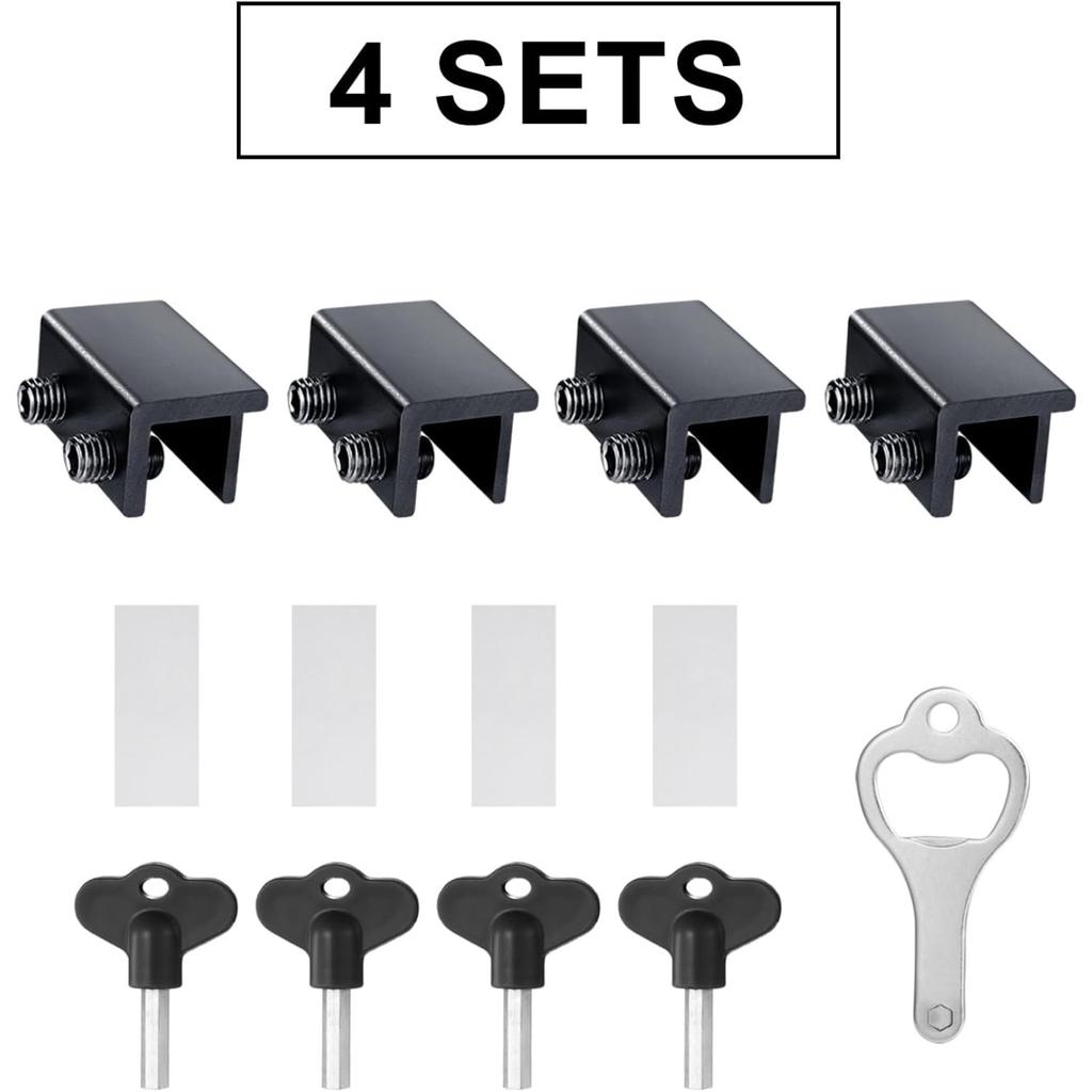 Fechaduras de Janela, Pacote com 4 Fechaduras de Janela de Correr com Chave para Janelas e Portas de Correr Verticais e Horizontais,Fácil de Instalar,Fechadura de Segurança Ajustável para Janela