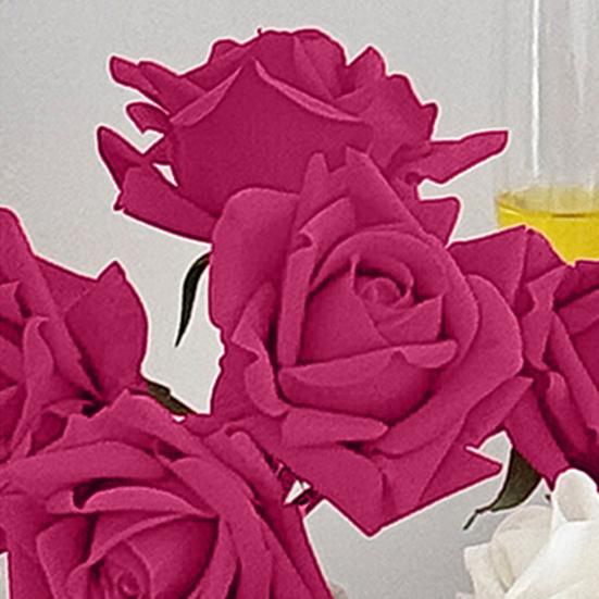 5 Bündel Real Touch Rosenblüten Künstliche Große Blüte Falsche Rose für Zuhause Büro Hochzeitsfeier Dekoration Innenbereich Blumendekorationen Tischmittelstücke
