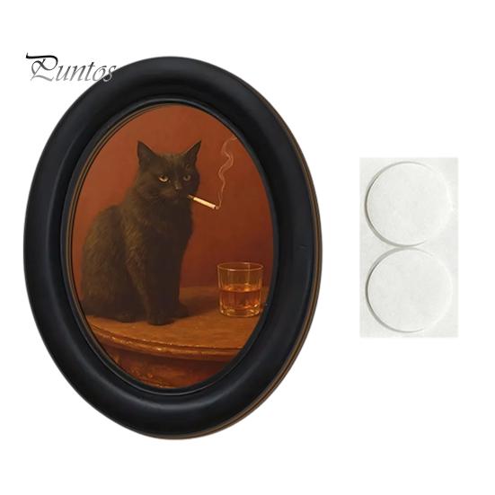 Ghost Oil Painting Print Halloween Wall Decor, Cute Table Sign, Vintage Oval Framed Retro Decor Picture, Decorative Art for Mantel Living Room Bedroom