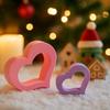 3Pcs Hollowed Heart Silicone Molds Multifunctional Silicone Candle Mould For Handmade Candle Soap and Resin Casting