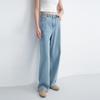 LEDIN Women's High-Waist Lace Patchwork Wide-Leg Jeans