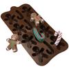 3 Cavity Gingerbread Man Chocolate Silicone Mold Walking Stick Candy Biscuit Making Christmas Ice Tray Cake Decor Baking Tool