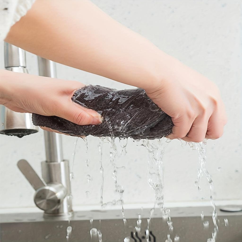 5pcs Microfiber Cleaning Cloths, Multipurpose, Super Absorbent, Non-Electric, Reusable Dish Towels for Kitchen, Bathroom, Kitchen Towels