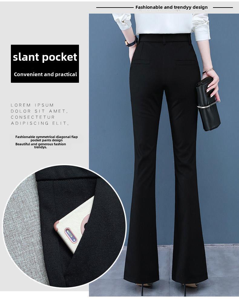 Specht Damen Schlaghose mit hohem Bund und Schlitz - Fleecegefüttert, Petite, Freizeitanzug, Schwarz für Frühling & Herbst