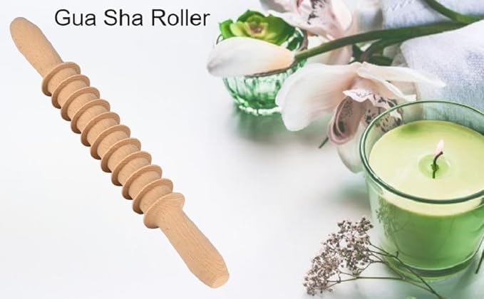 SHREESAMP Gua Sha Wood Stick Tools, Muscle Relaxing Wood Therapy Massage Roller Stick Tool Point Treatment Gua Sha Tools, for Neck and Back Pain