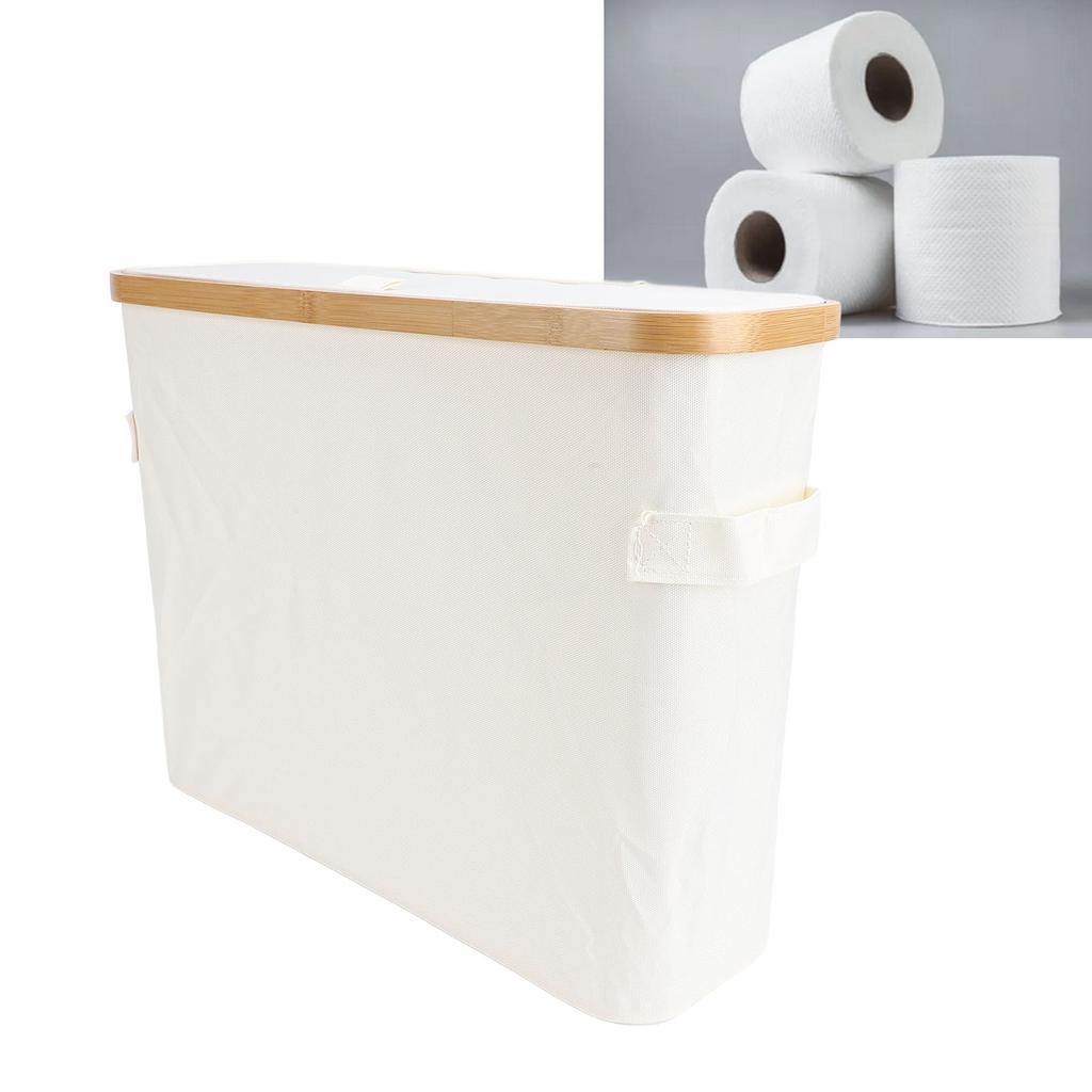 Toilet Paper Storage Basket Roll Paper Organizer Foldable Toilet Paper Holder with Lid for Bathroom
