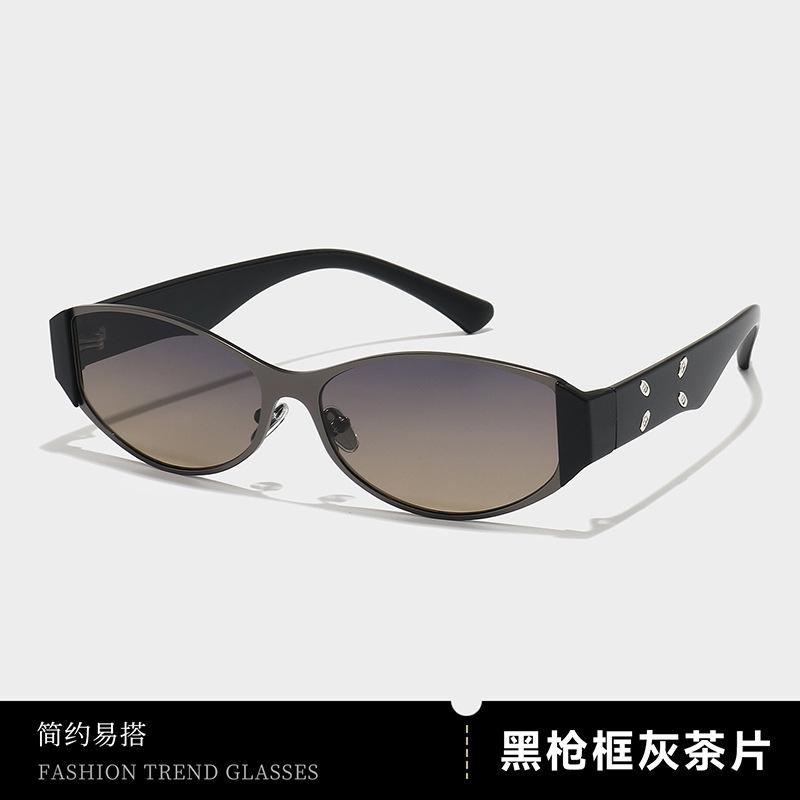 New light luxury oval personalized metal frame sunglasses women s fashion high-end sunglasses trendy sunglasses