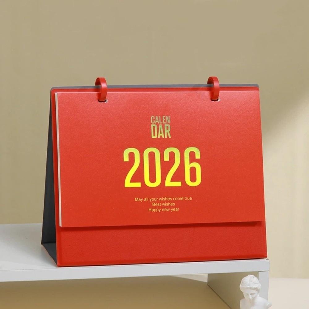 Solid Color Horse Year Calendar Month Date Display Standing Flip Calendar  Spring Festival