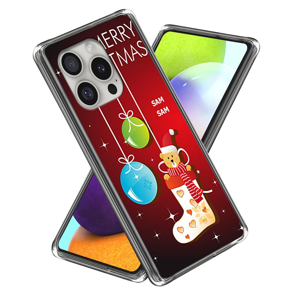 For iPhone 16 Pro Case Christmas Pattern Printing Soft TPU Phone Cover