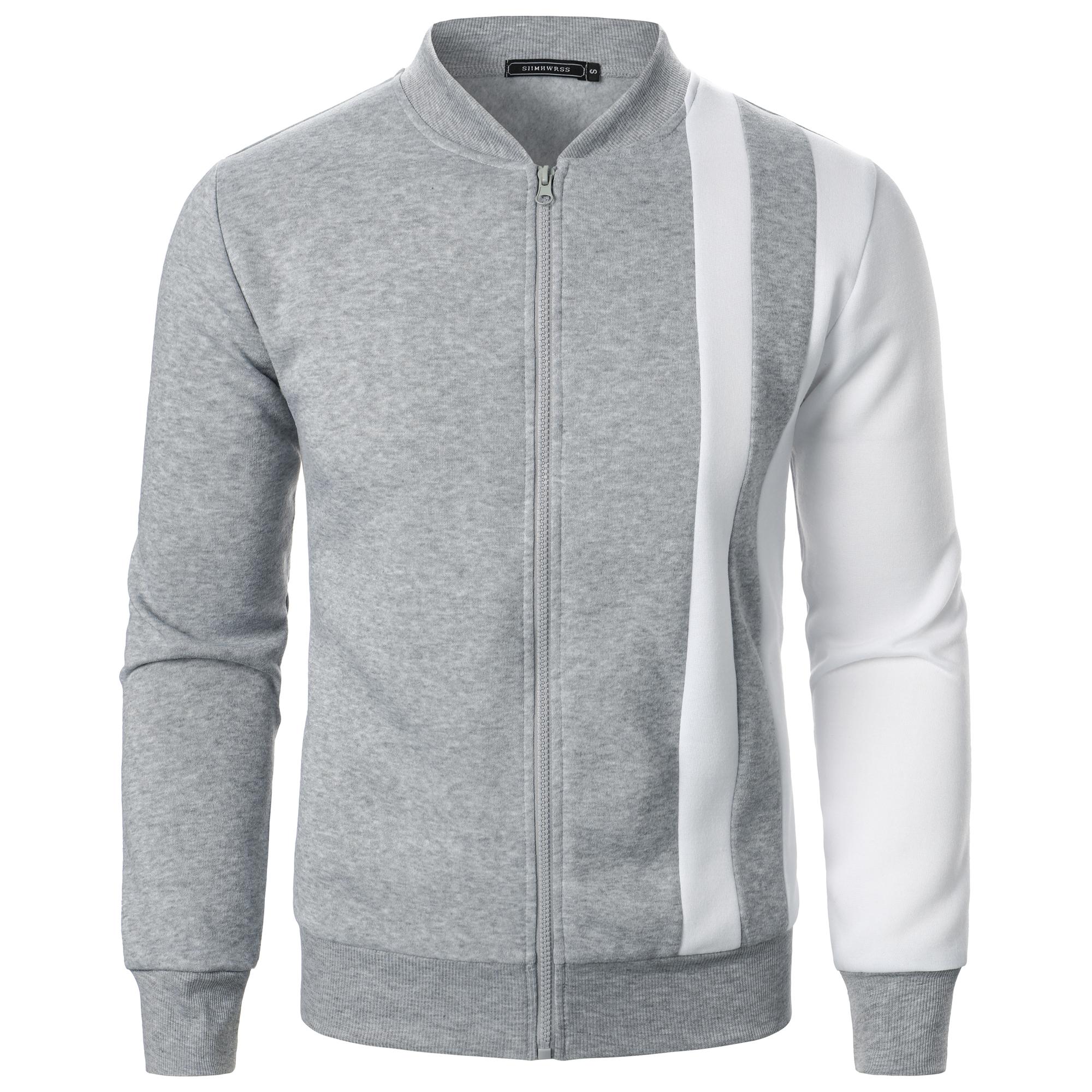 

Jacket Casual Long Sleeve Zipper Gym Blazer Spring Fall S серый