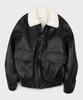 Place Studio Vegan Leather Fur Oversized Shearling Jacket Jumper [Brown]