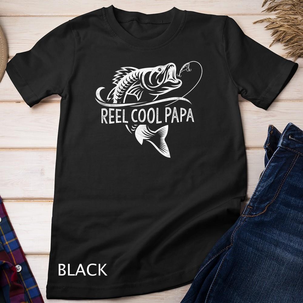 Mens Reel Cool Papa Fishing Dad Gifts Father's Day Fisherman Fish Unisex T-shirt