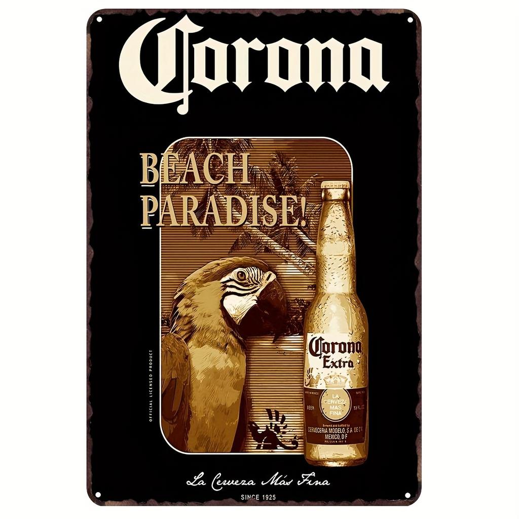 Corona Beer Vintage Metal Aluminum Sign Plaque Metal Weather Resistant Wall Art for Home Bar Cafe Garden Farmhouse Decor