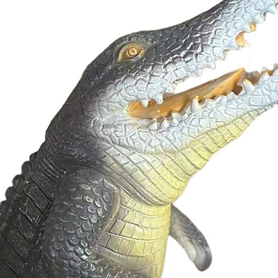 Simulation Half Shark Garden Statue Realistic Crocodile Resin Figurine Animal Sculpture Indoor Outdoor Home Office Desktop Decoration Ornament
