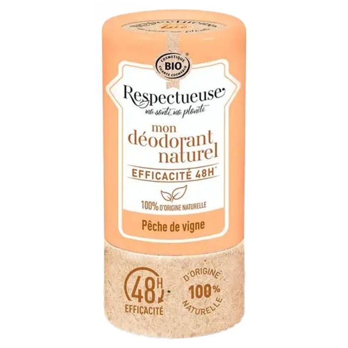 Respectueuse Mon Déodorant Naturel Pêche de Vigne Bio 50 Grammes