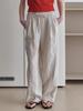 Elssibeui Curved Stitch Wide-Fit Pants_Beige
