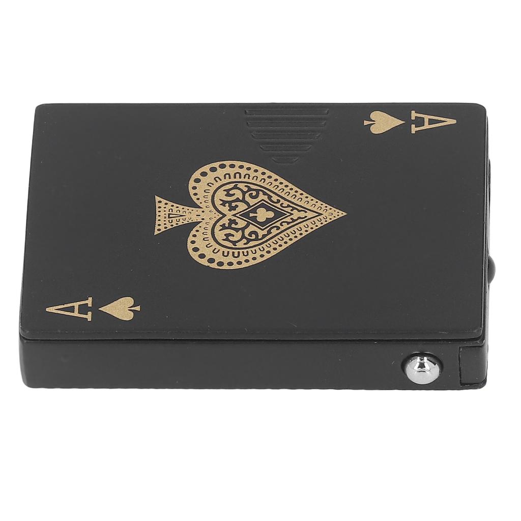 Poker Lighter Windproof UV Light Zinc Alloy Refillable Cigar Cigarette Lighter for Men Women Black