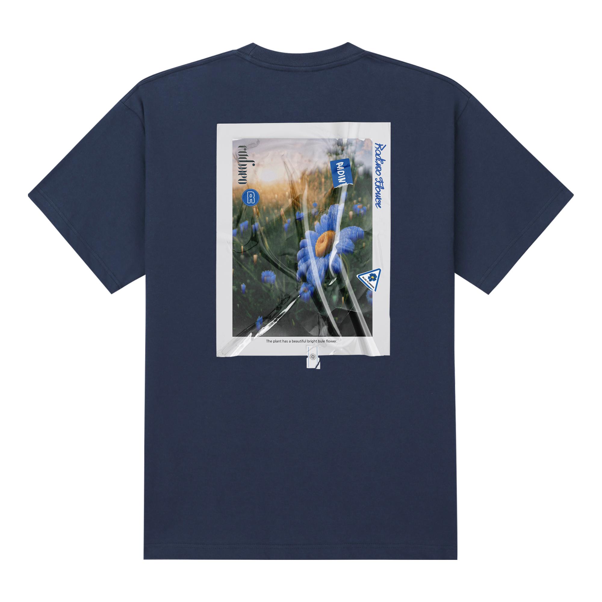 Radineo Triangle Flower Short Sleeve T-Shirt Navy L