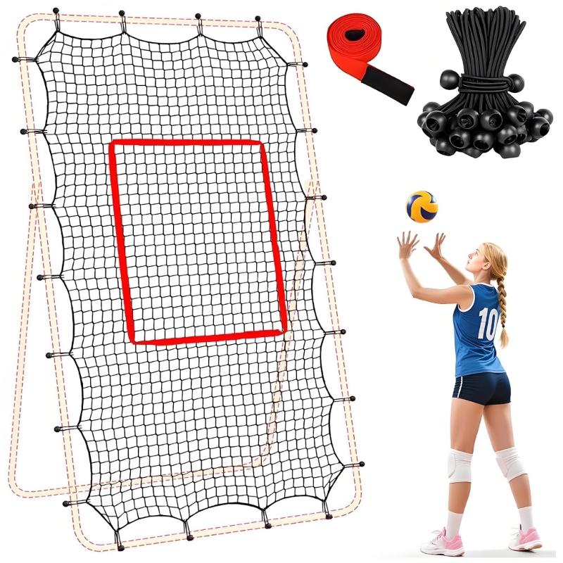 Volleyball Rebound-Netz mit verstellbaren Winkeln für Training und Übung Schwerer Typ Polyesternetz mit Metallrahmen