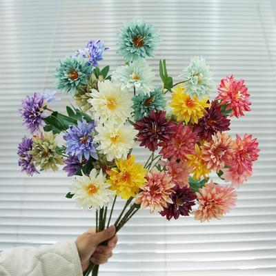 Long Branch Artificial Dahlia Flower 64cm Length Faux Flower  Wedding Decorations