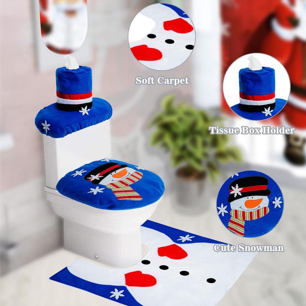 Christmas Snowman Toilet Seat and Cover Set - 3 Pieces
