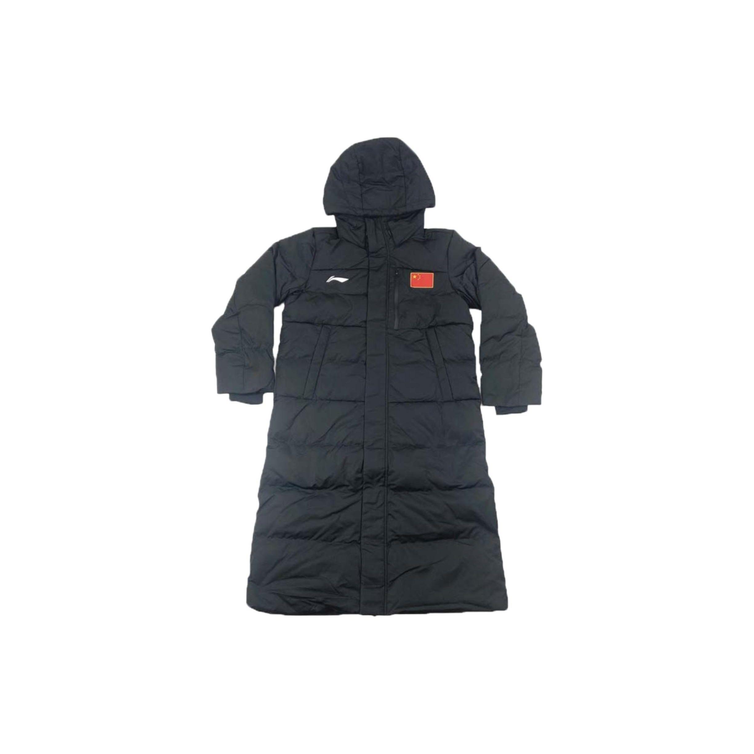 

Li Ning Длинная теплая пуховая куртка с капюшоном Унисекс Верхняя одежда Черный AYMQ024-1@111 S