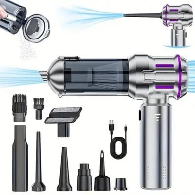 Kabelloser Integrierter Hochleistungs-Multifunktions-Handstaubsauger für Autos - USB-Aufladung Druckluft-Staubabscheider, Haartrockner