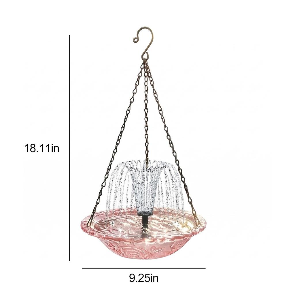 Outdoor Hanging Bird Bath with Solar Fountain Hanging Solar Bird Bath Fountain for Outdoor Garden Backyard Patio Lawn